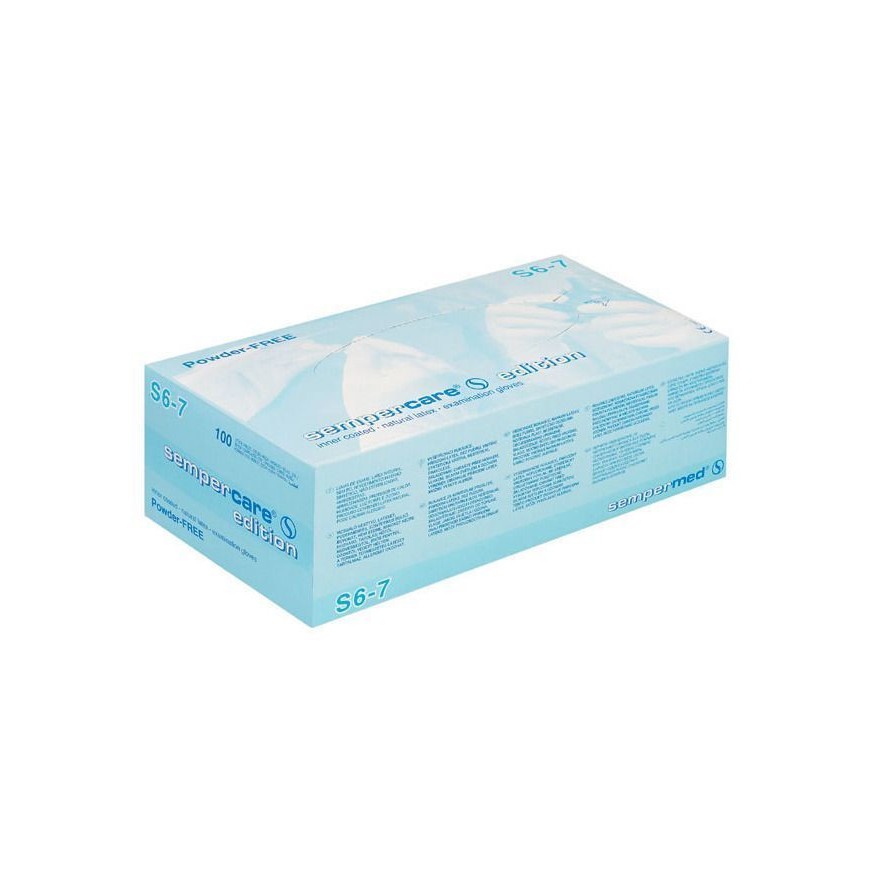 Gant Latex médical non poudré – Blanc – marque Sempercare Taille S/M/L/XL